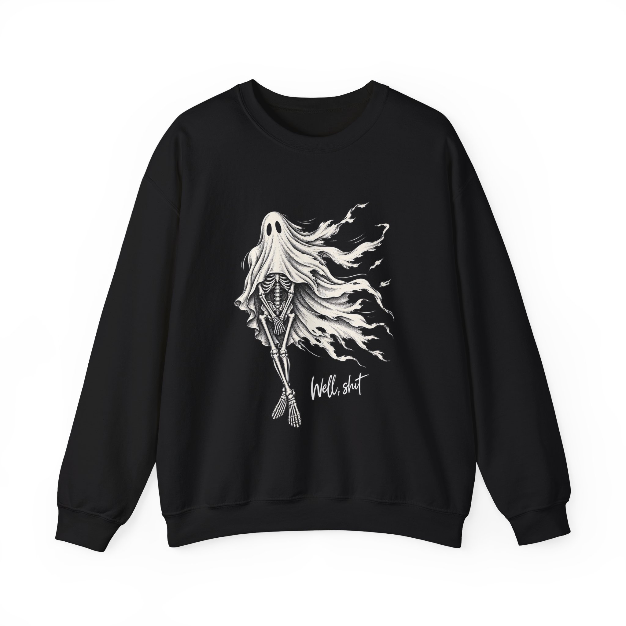 Well Shit Skeleton Ghost Crewneck Sweatshirt