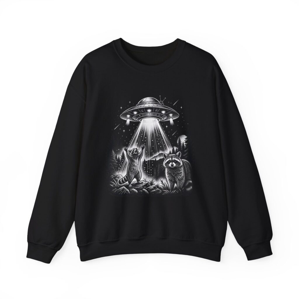 Raccoons and the UFO Crewneck Sweatshirt