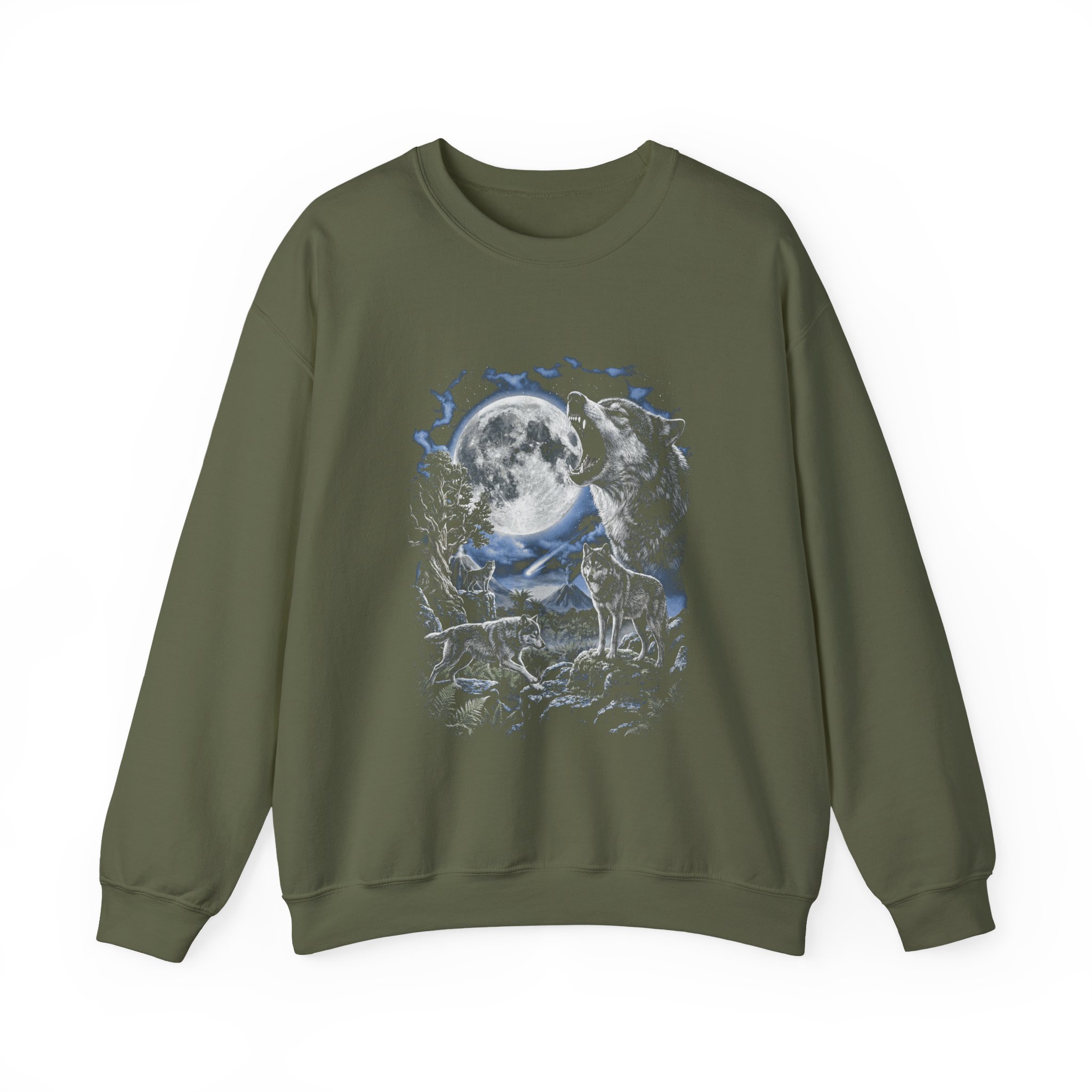 Howling Wolf Moon Crewneck Sweatshirt - Image 7