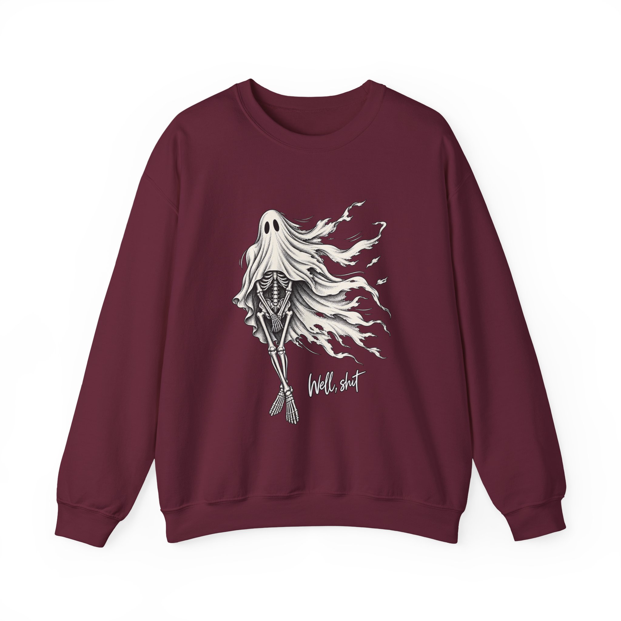 Well Shit Skeleton Ghost Crewneck Sweatshirt - Image 6