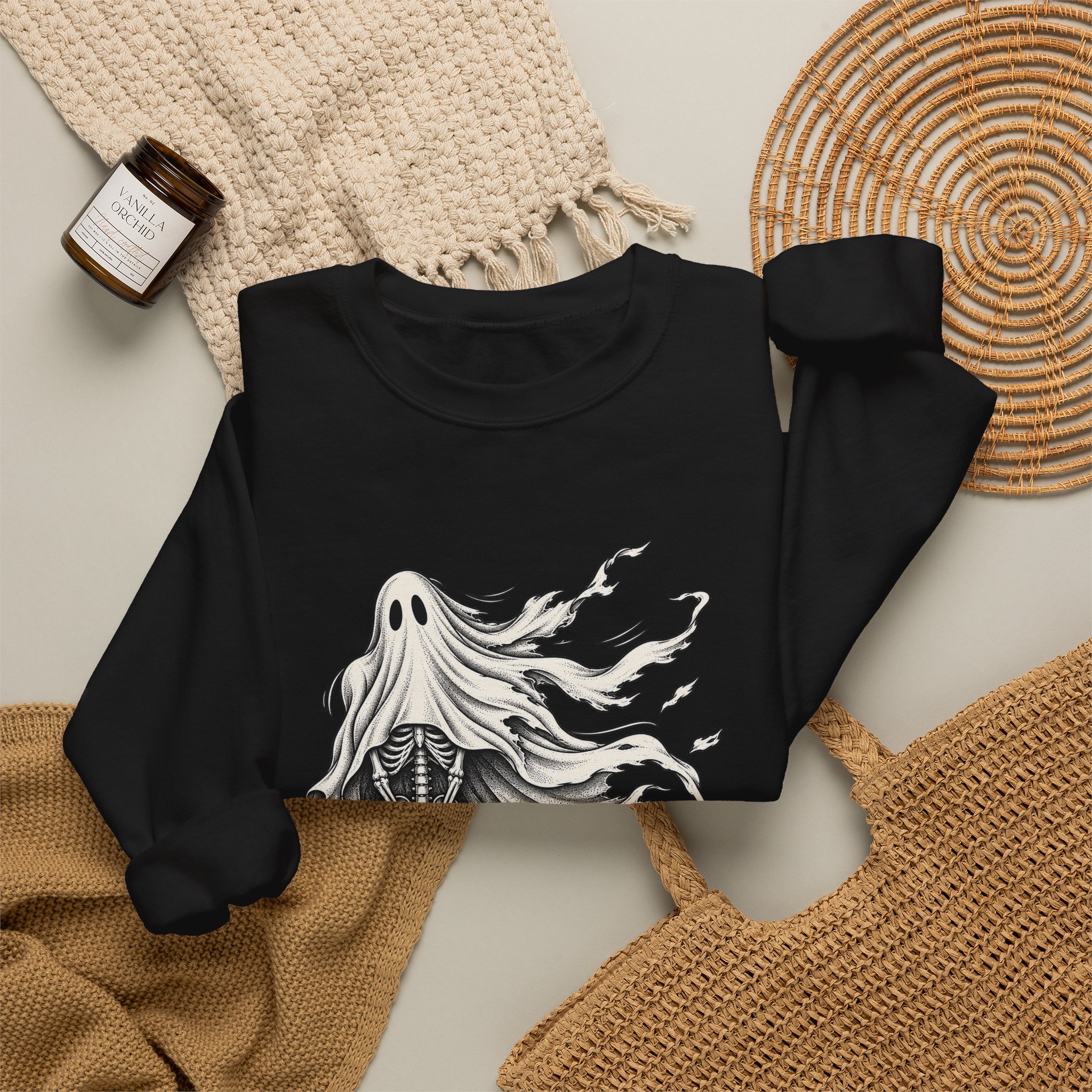 Well Shit Skeleton Ghost Crewneck Sweatshirt - Image 4