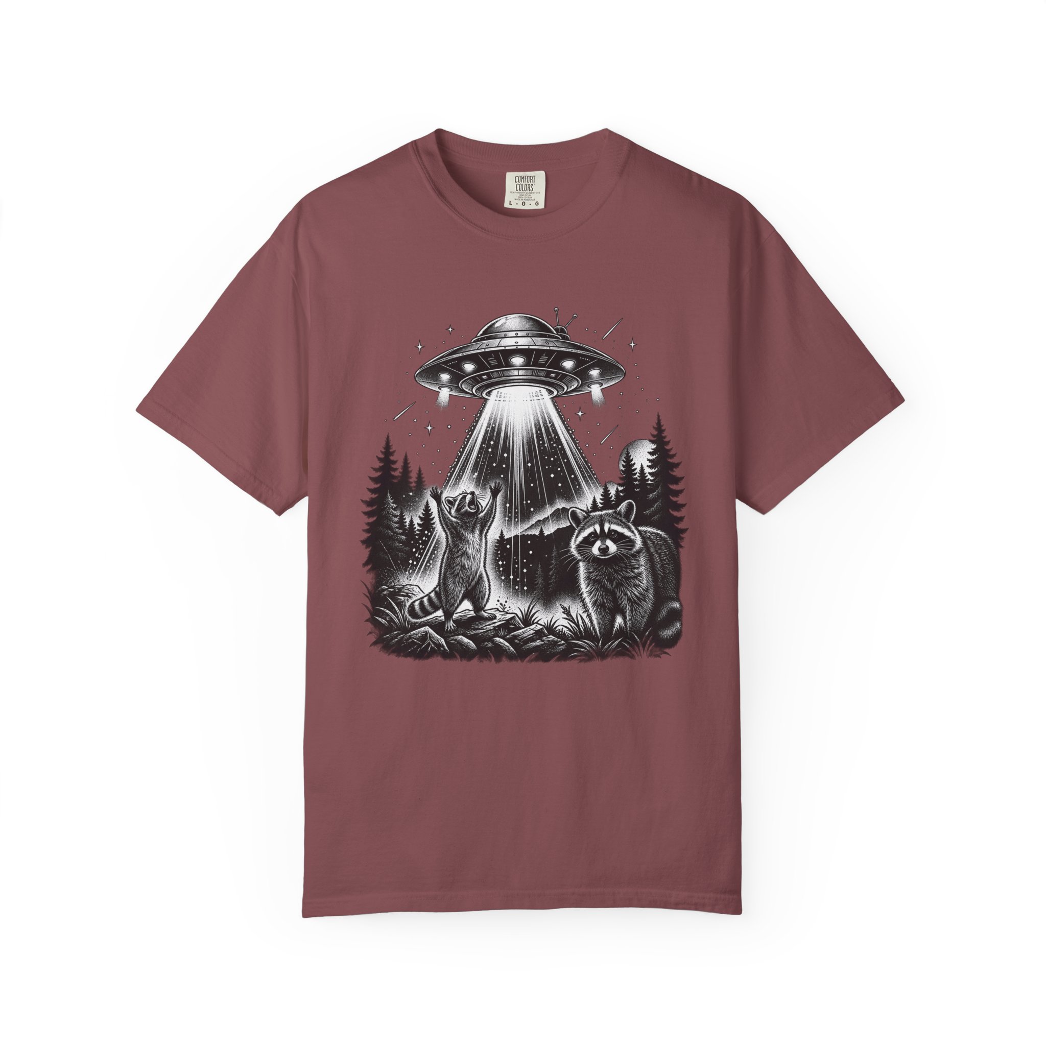 Raccoons and the UFO tee