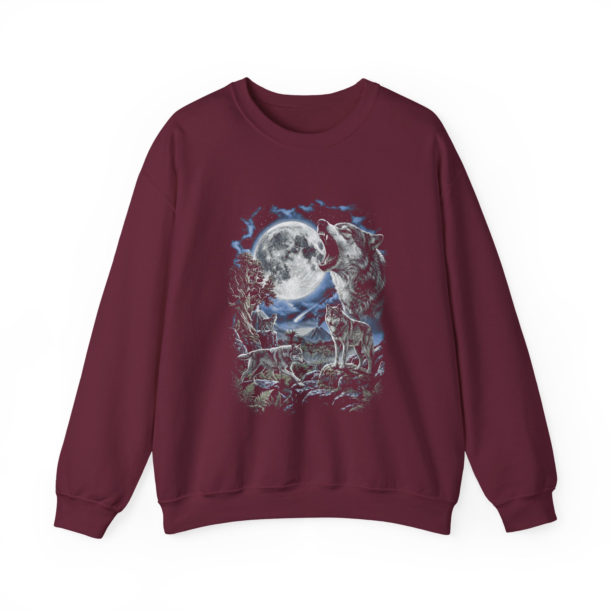 Howling Wolf Moon Crewneck Sweatshirt - Image 6