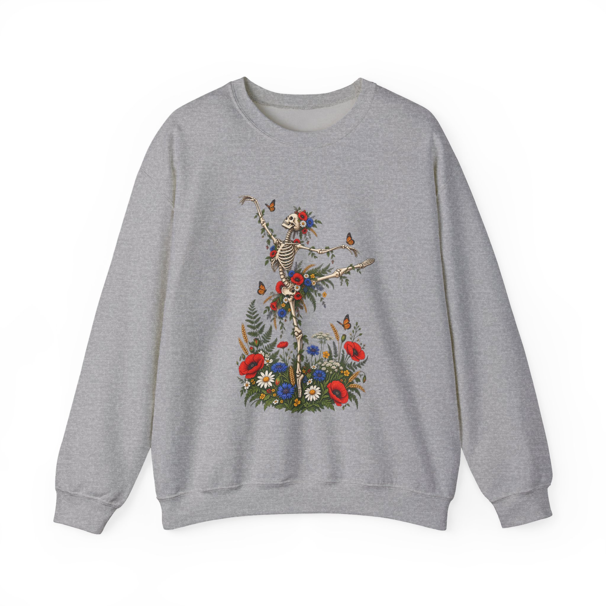 Skeleton Arabesque Wildflower Crewneck Sweatshirt - Image 8