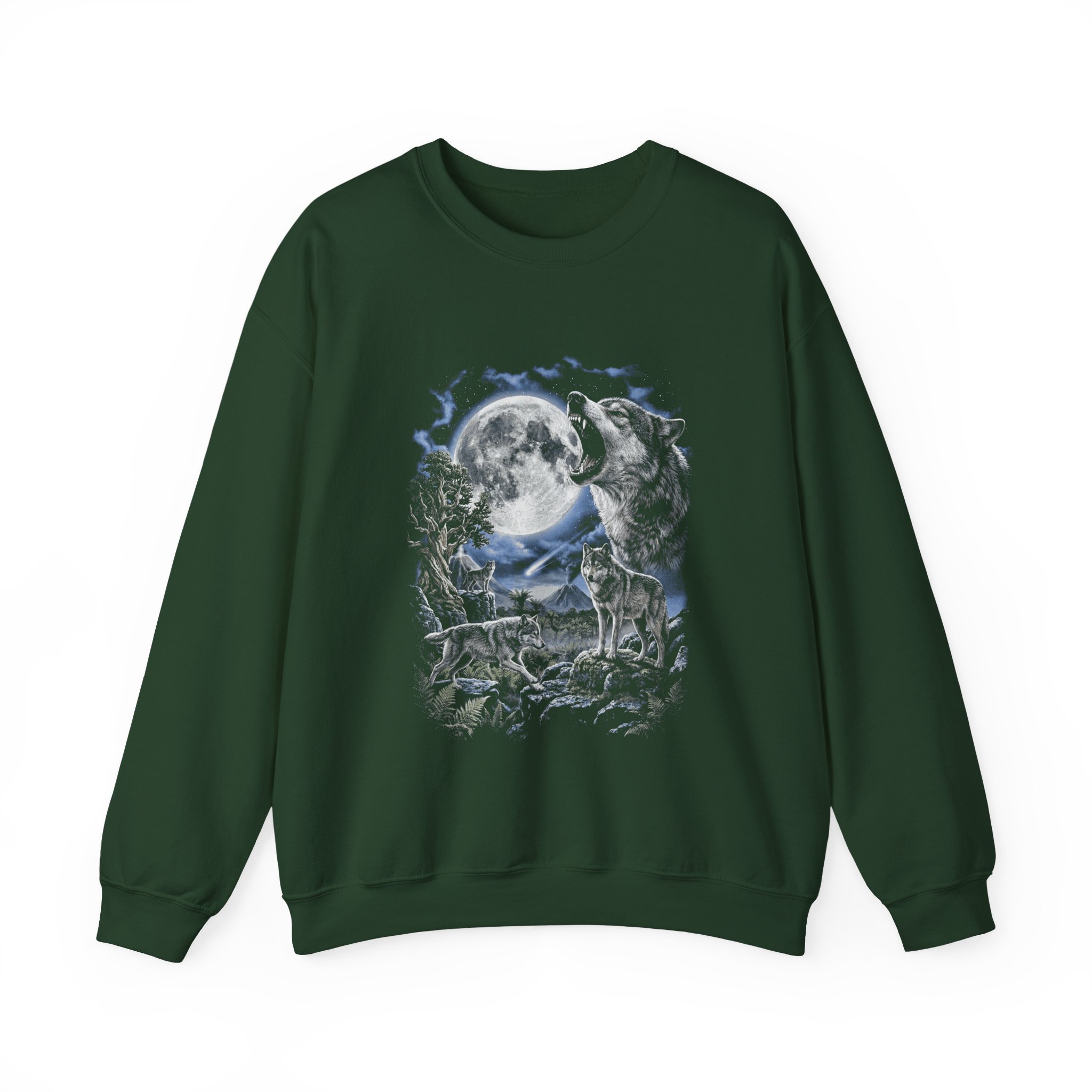 Howling Wolf Moon Crewneck Sweatshirt - Image 8