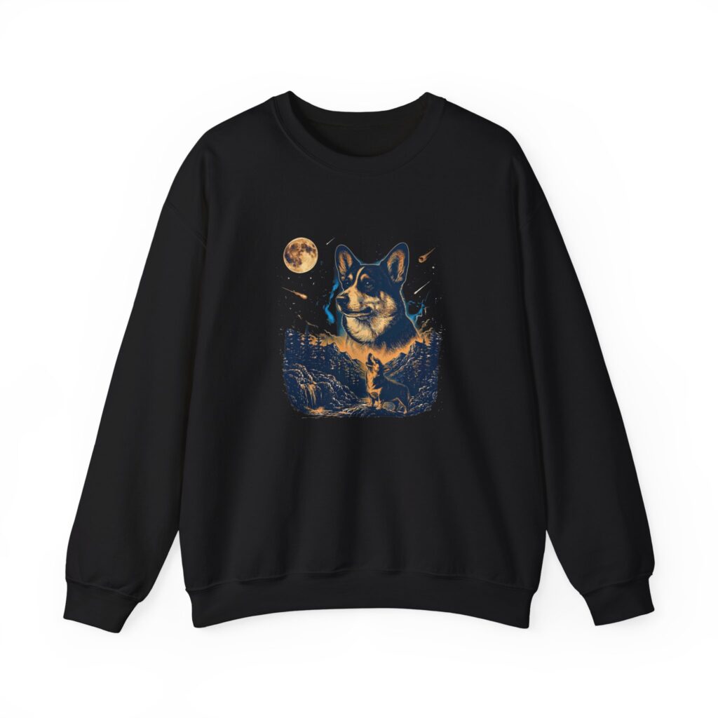 Corgi Howling at the Moon Crewneck Sweatshirt