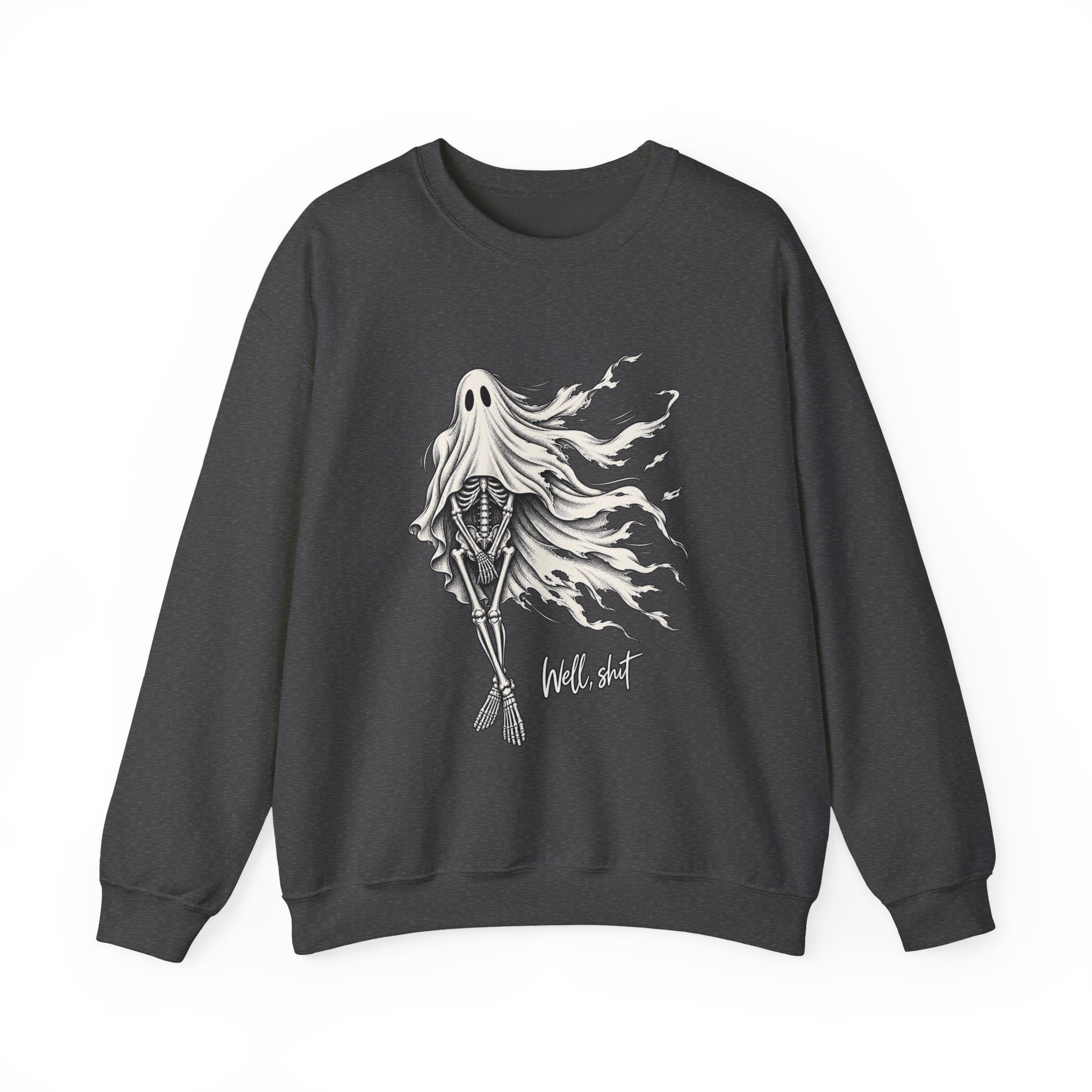 Well Shit Skeleton Ghost Crewneck Sweatshirt - Image 9