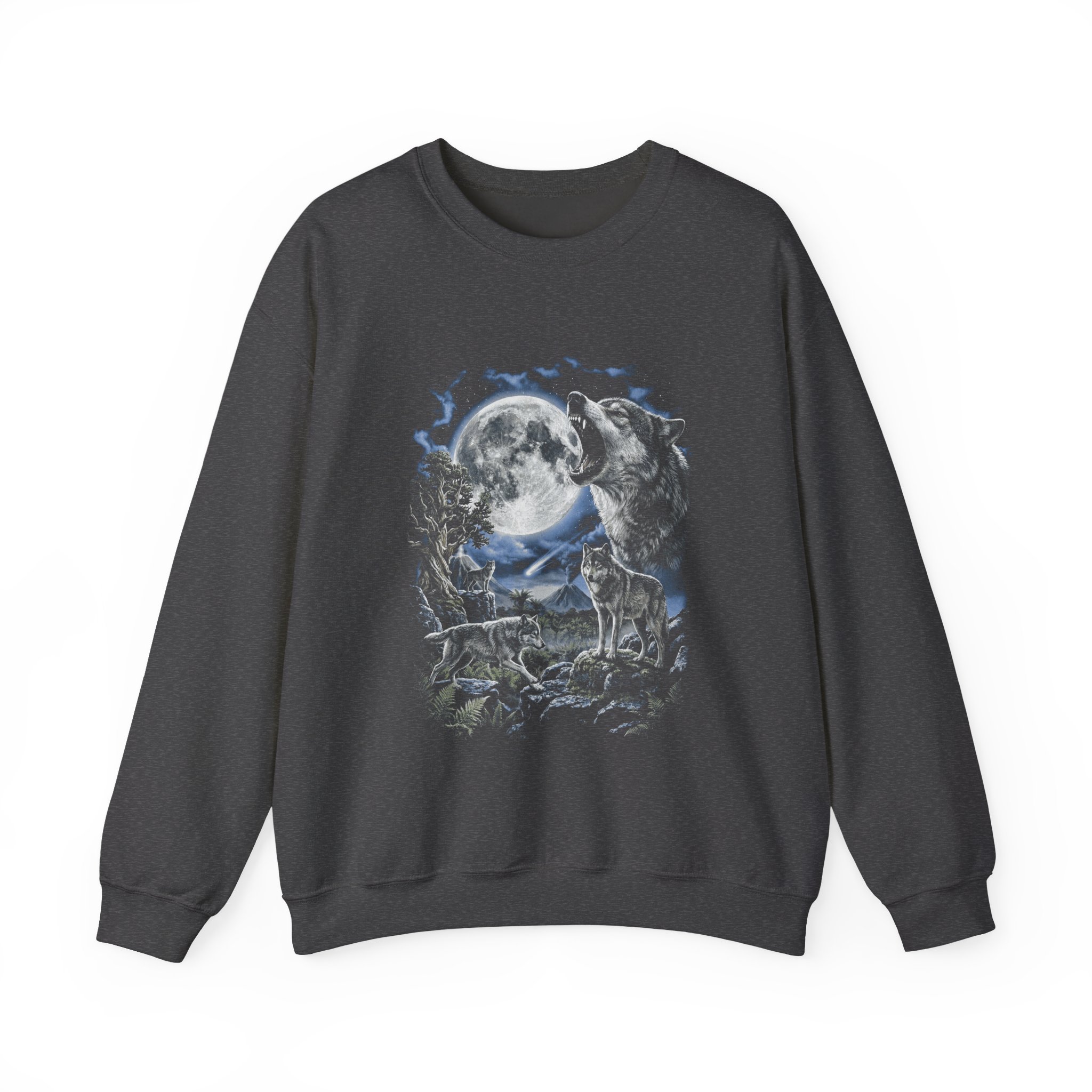 Howling Wolf Moon Crewneck Sweatshirt - Image 9