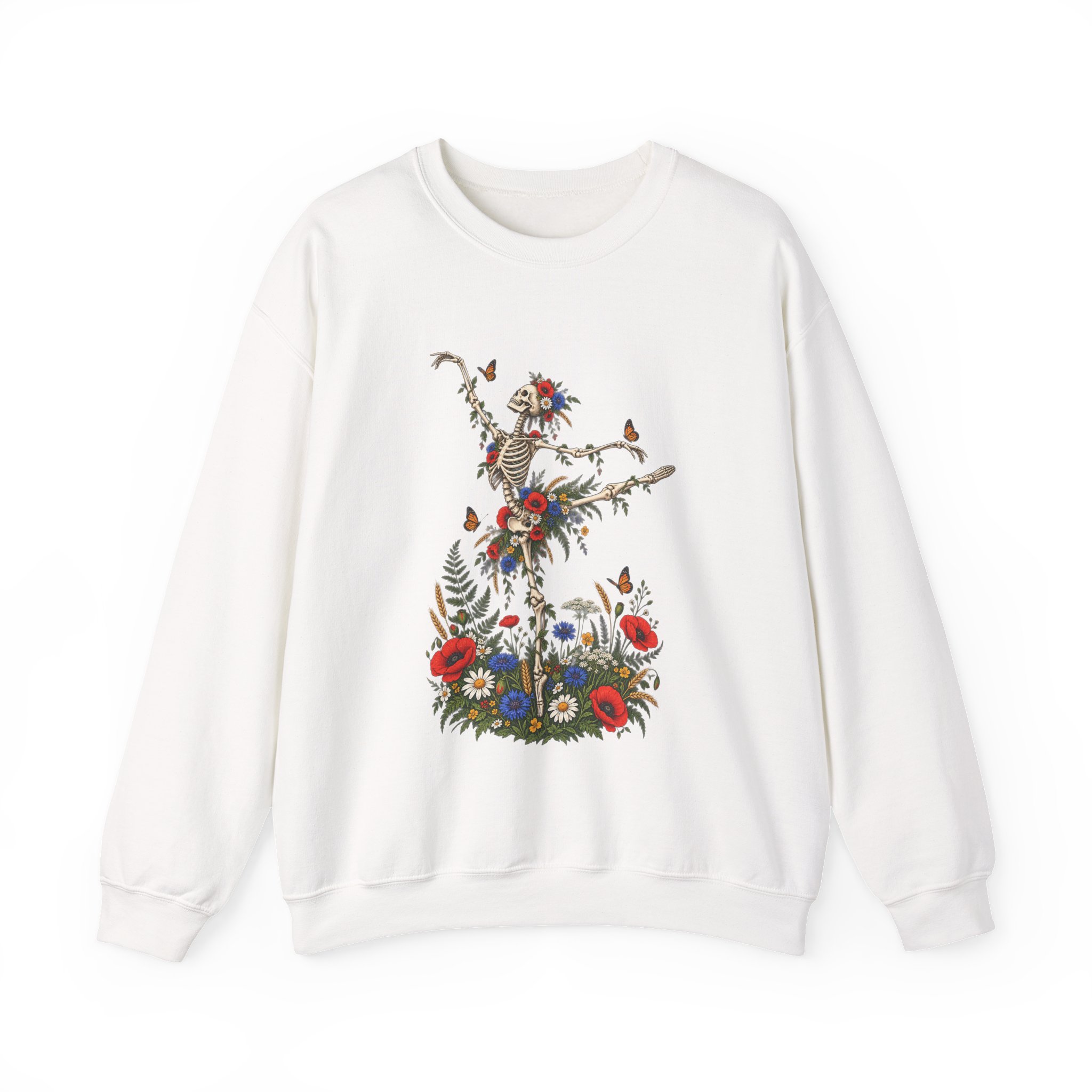 Skeleton Arabesque Wildflower Crewneck Sweatshirt