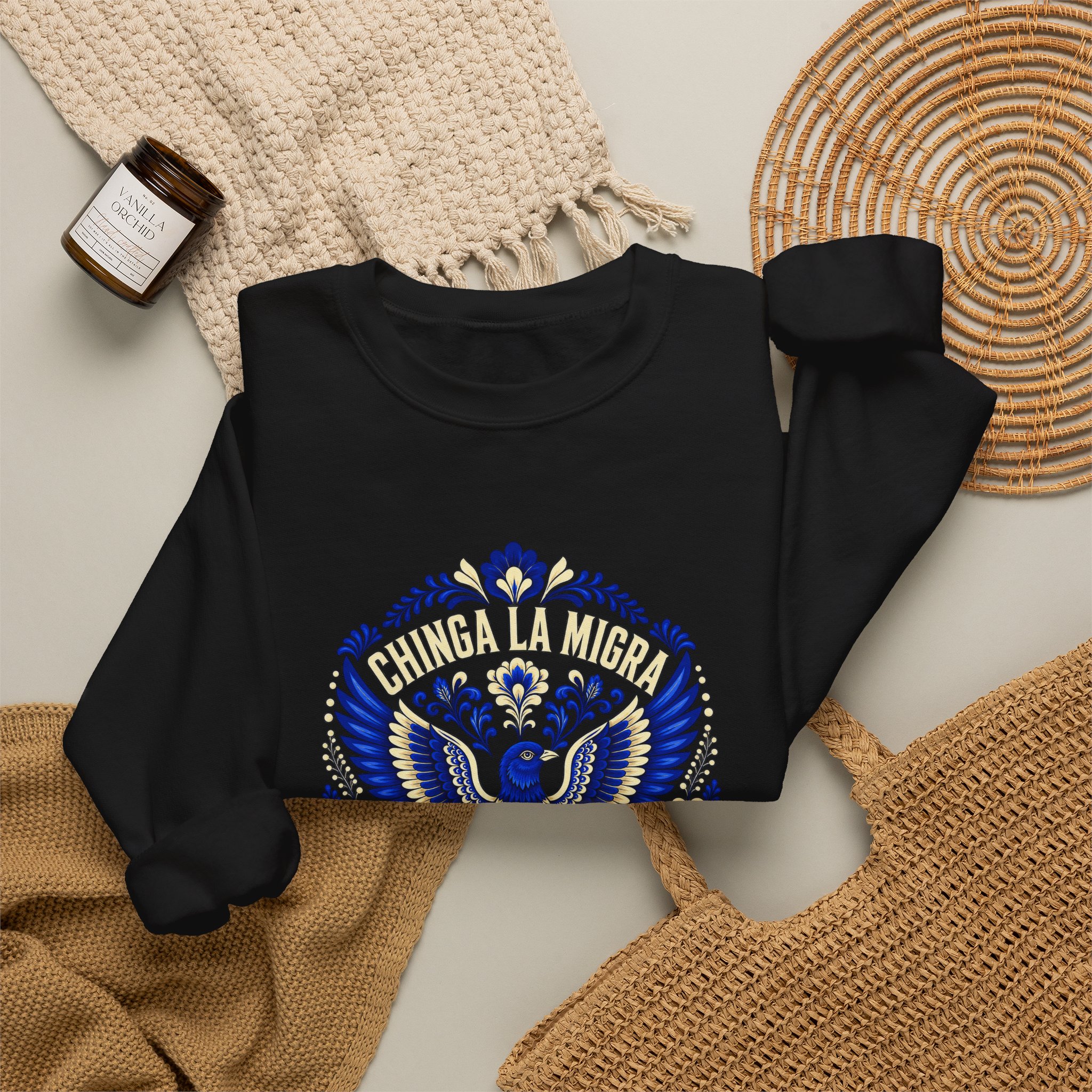 Chinga La Migra Folk Art Crewneck Sweatshirt - Image 4
