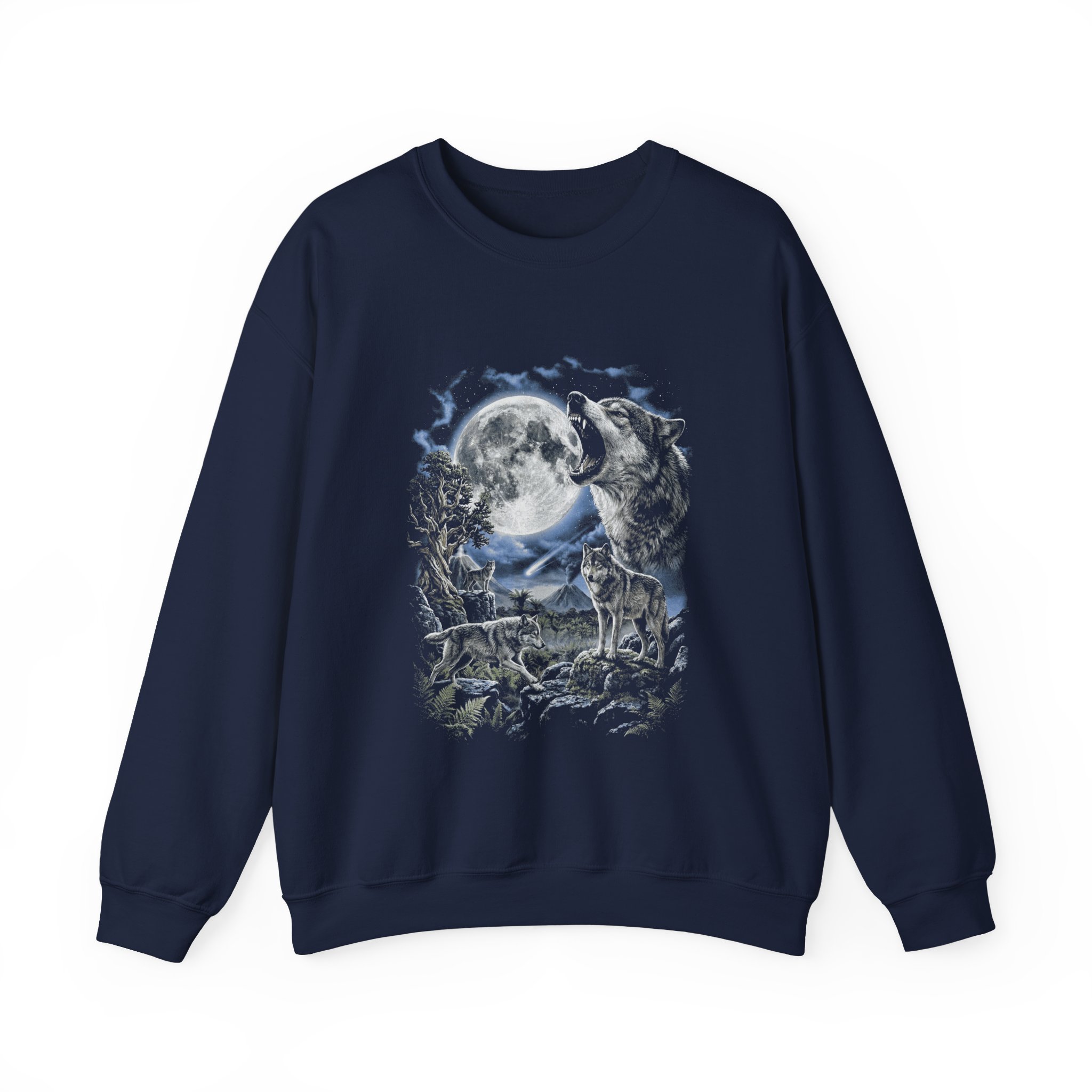 Howling Wolf Moon Crewneck Sweatshirt - Image 10