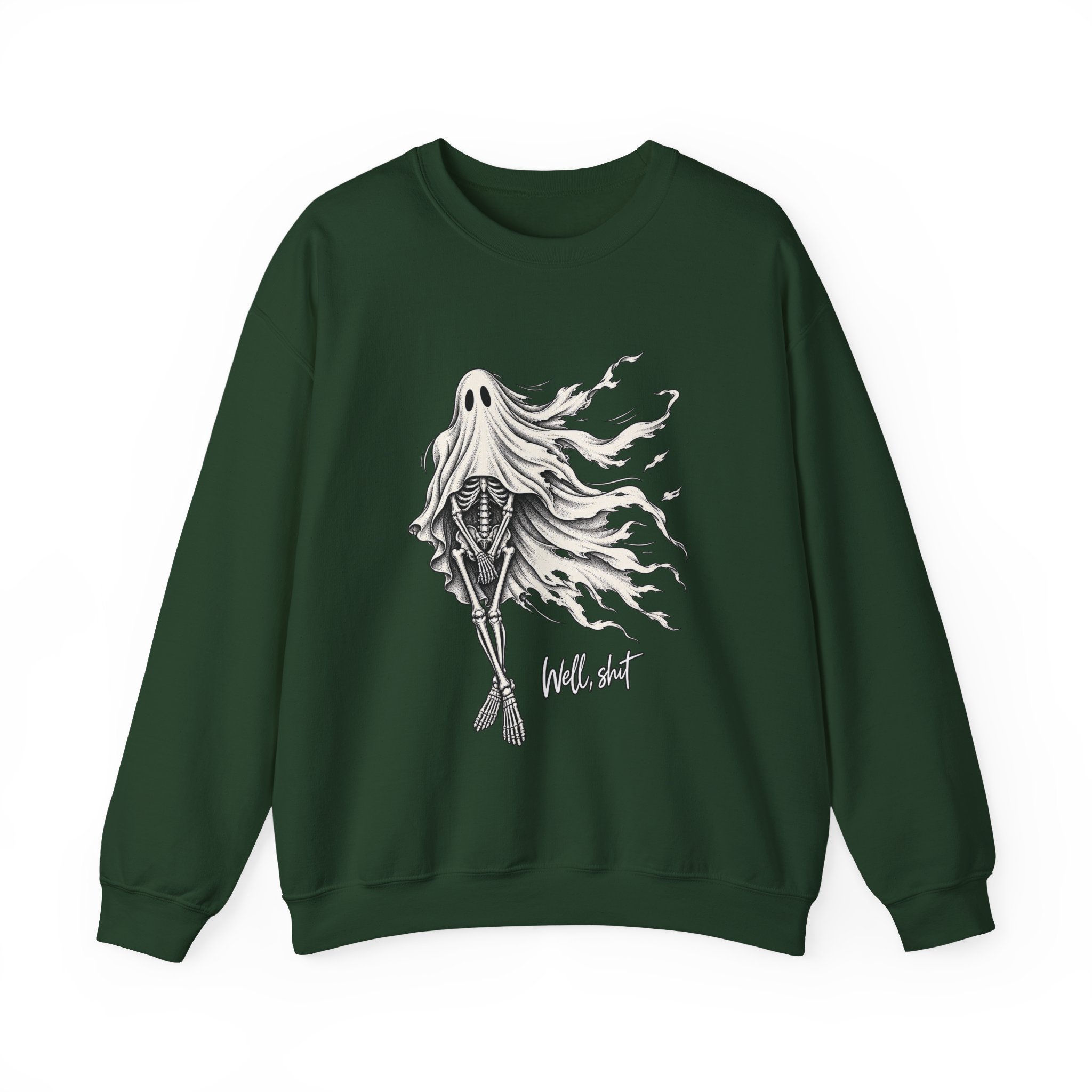 Well Shit Skeleton Ghost Crewneck Sweatshirt - Image 8