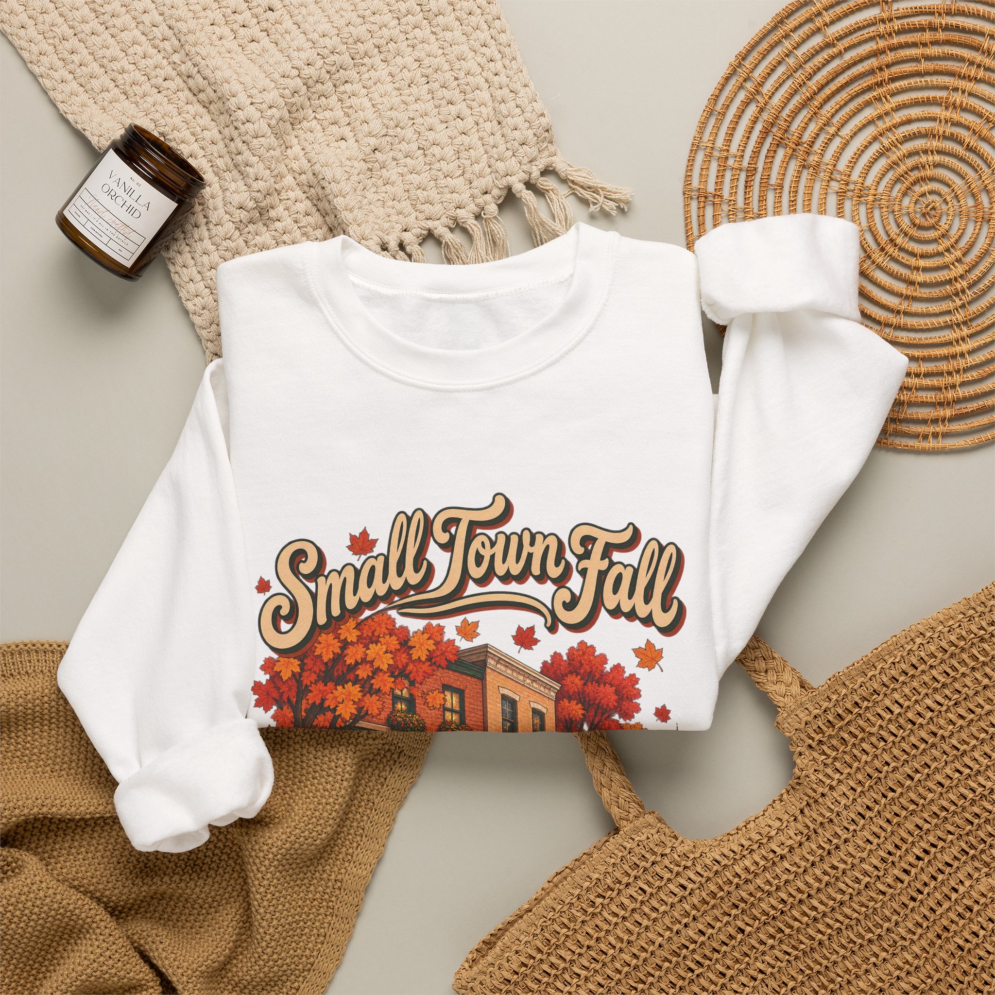 Small Town Fall Crewneck Sweatshirt - Image 4