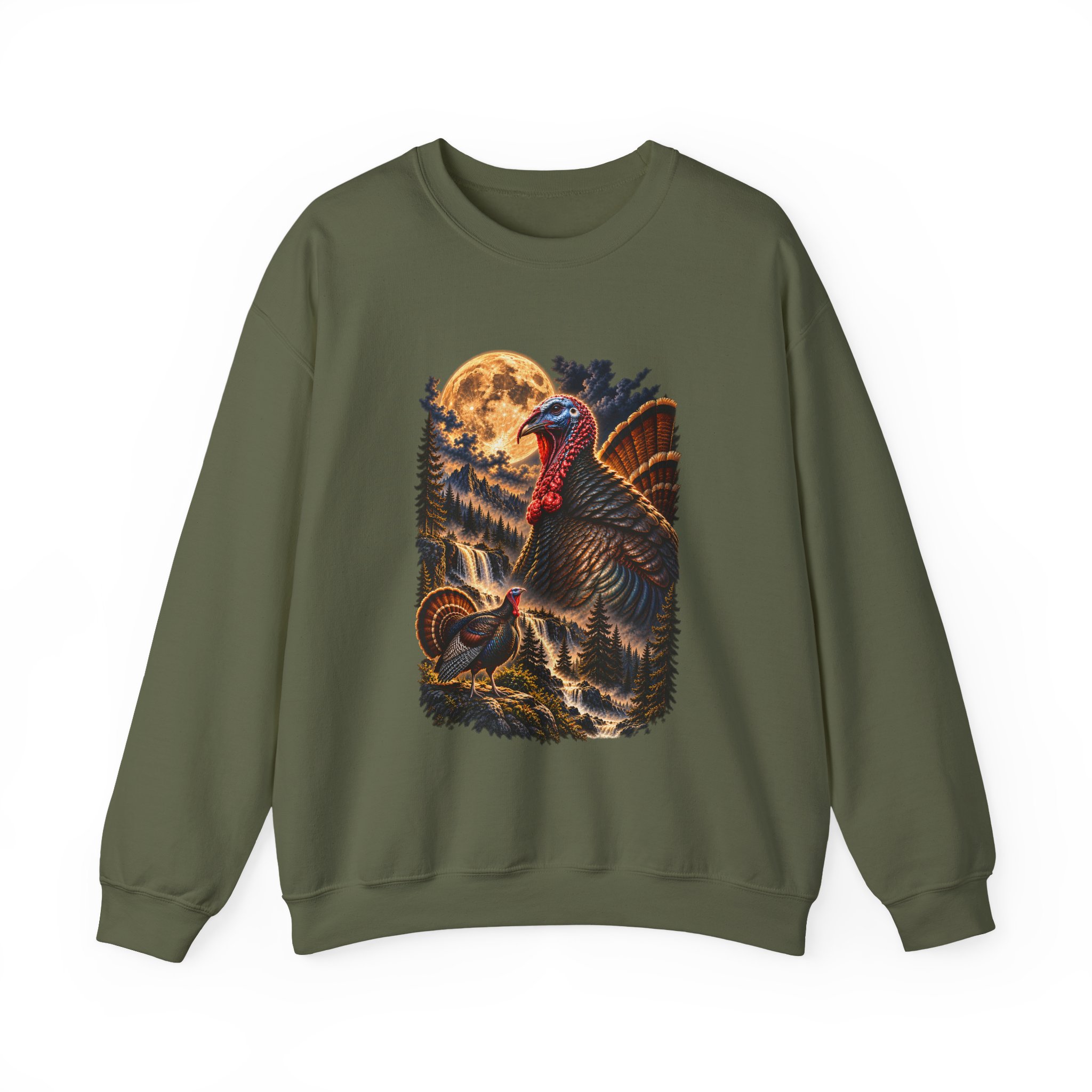 Turkey Howling at the Moon Crewneck Sweatshirt - Image 7
