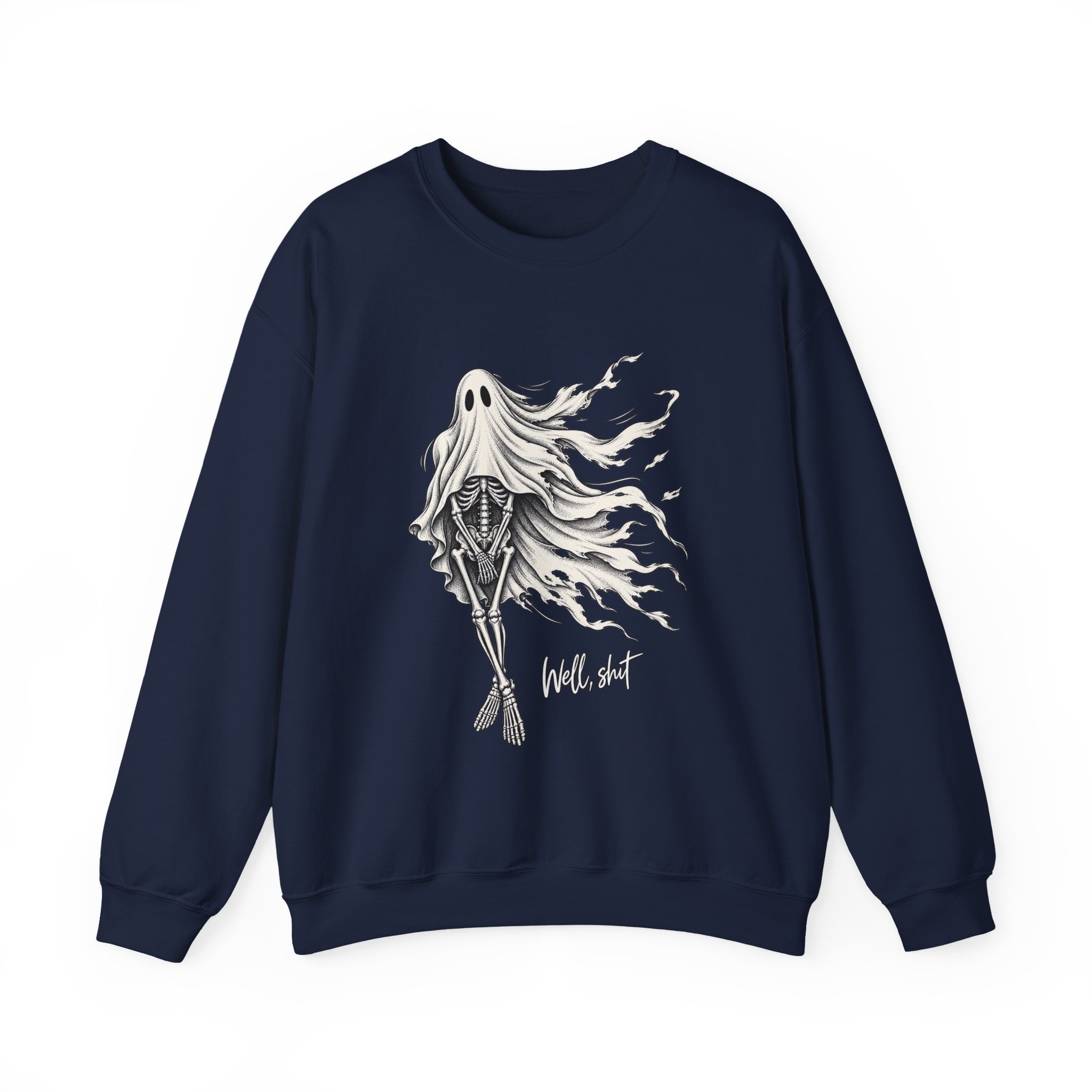 Well Shit Skeleton Ghost Crewneck Sweatshirt - Image 10