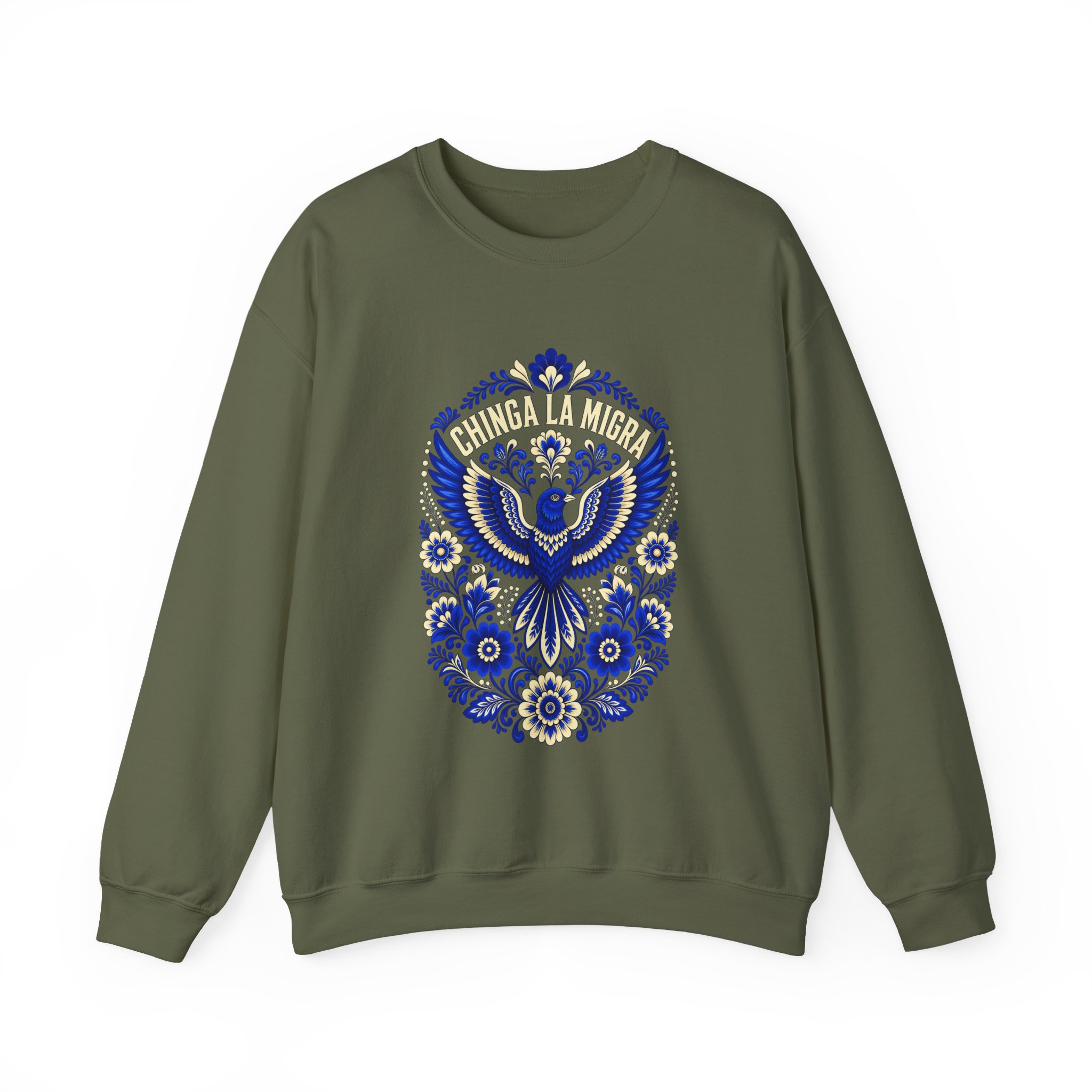 Chinga La Migra Folk Art Crewneck Sweatshirt - Image 7