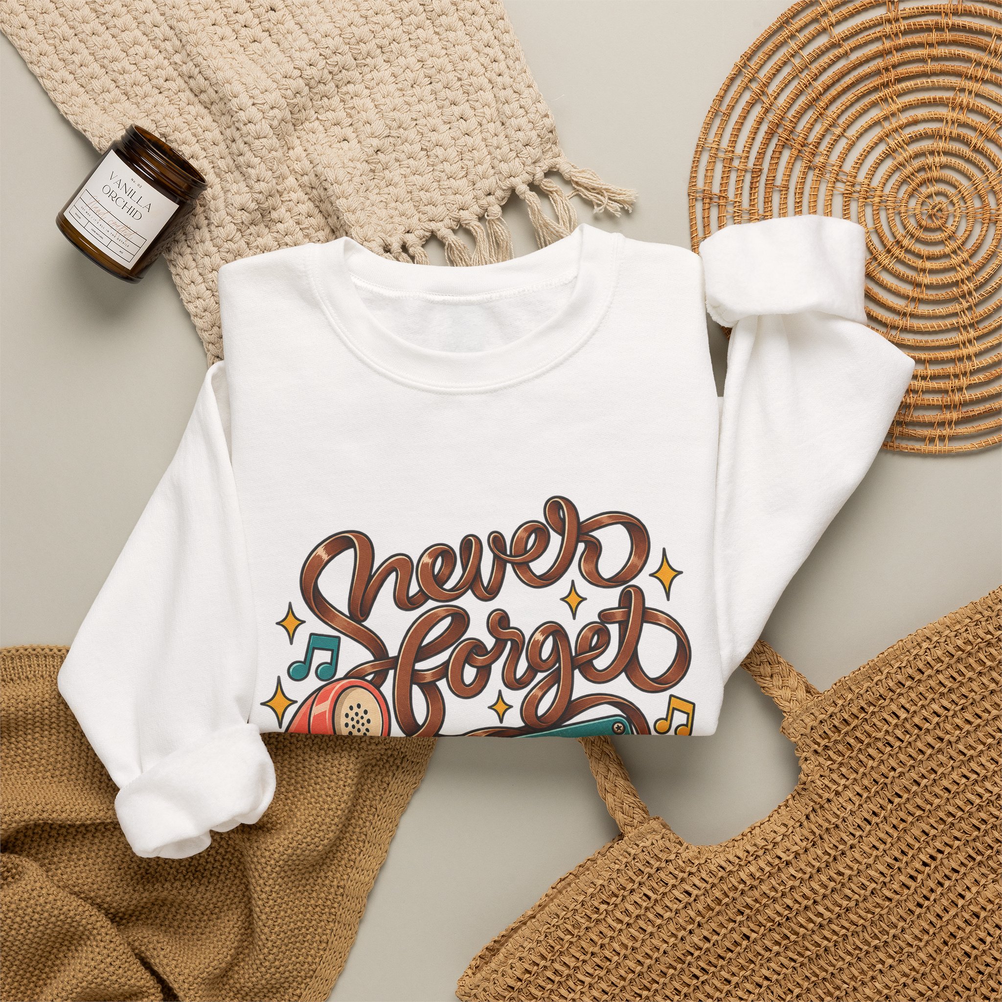 Never Forget Cassette Crewneck Sweatshirt - Image 4